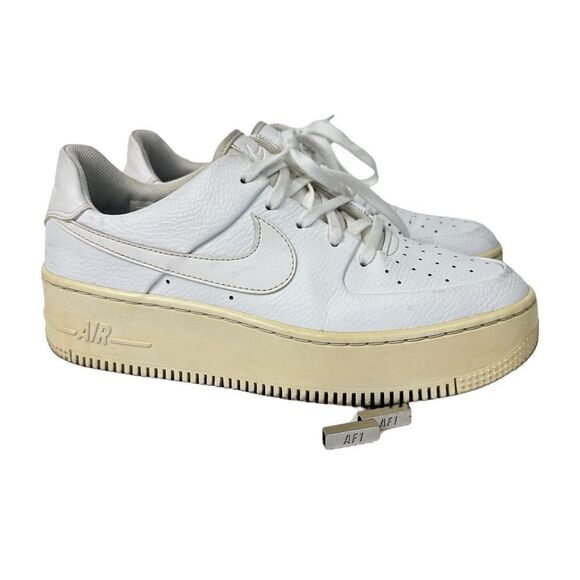 Nike Air Force 1 Low Sage White Platform Womens 8 - Picture 1 of 9